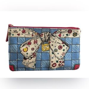 Brighton With Love From Me To You Canvas Zippered Cosmetic Make-Up Case Bag